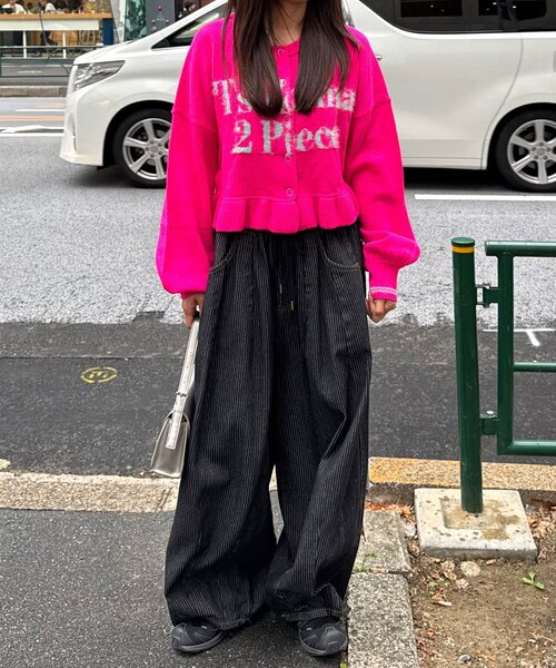 CIAOPANIC（チャオパニック）の「【エルフ×CIAOPANIC】#つけま2枚盛りニット（カーディガン/ボレロ・レディース・ピンク・FREE）」の8枚目の写真