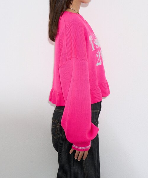 CIAOPANIC（チャオパニック）の「【エルフ×CIAOPANIC】#つけま2枚盛りニット（カーディガン/ボレロ・レディース・ピンク・FREE）」の5枚目の写真