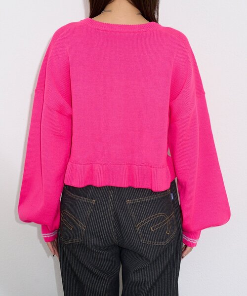 CIAOPANIC（チャオパニック）の「【エルフ×CIAOPANIC】#つけま2枚盛りニット（カーディガン/ボレロ・レディース・ピンク・FREE）」の4枚目の写真