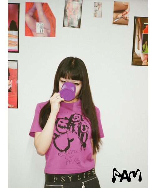 P.A.M.(パム)の「【P.A.M/パム】 EYEDRESS HAPPY FAMILY SHRUNK TEE(Tシャツ/カットソー・レディース・パープル系その他・MEDIUM)」の1枚目の写真