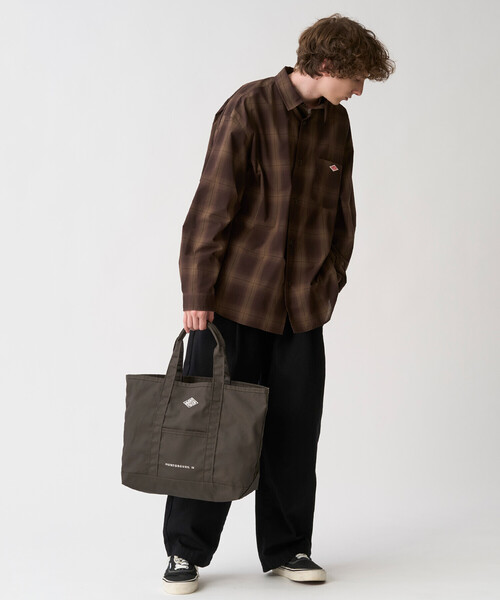 DANTON(ダントン)の「MONTORGUEIL - Canvas Marche Bag(トートバッグ・レディース・オレンジ/アイボリー/チャコール/ブラウン系その他/ブラック・-)」の6枚目の写真