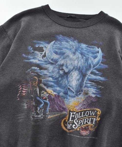 LABORATORY R(ラボラトリーアール)の「【USED】80-90’s AMERICAN BIKER “FOLLOW the SPIRIT” バイク スウェット(スウェット・メンズ・ブラック・LARGE)」の2枚目の写真