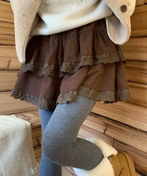【秋冬新作】レーストリムコーデュロイティアードミニスカート