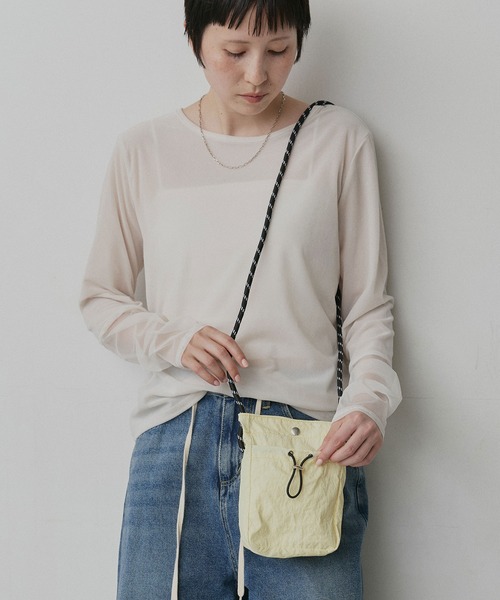ad thie(アドティエ)の「ナイロン ミニ サコッシュ ショルダー バッグ(ショルダーバッグ・レディース・ライトイエロー/カーキ/ブラック/ライトブルー・FREE)」の19枚目の写真