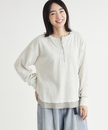 《1枚でサマになる》ワッフルフェイクレイヤードロンT