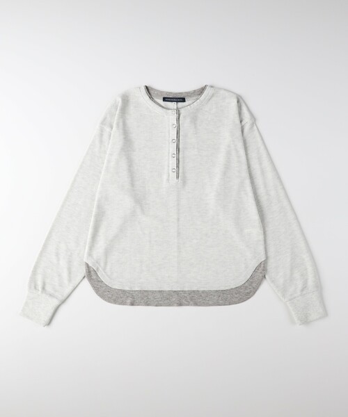 HONEYSUCKLE ROSE（ハニーサックルローズ）の「《1枚でサマになる》ワッフルフェイクレイヤードロンT（Tシャツ/カットソー・レディース・ライトグレー/チャコールグレー・05/04）」の14枚目の写真