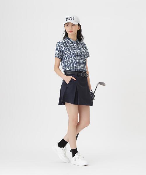PEARLY GATES(パーリーゲイツ)の「メッシュジャガード半袖ポロシャツ <チェック柄> (WOMENS)(ポロシャツ・レディース・ホワイト系その他・MEDIUM/SMALL/LARGE)」の5枚目の写真