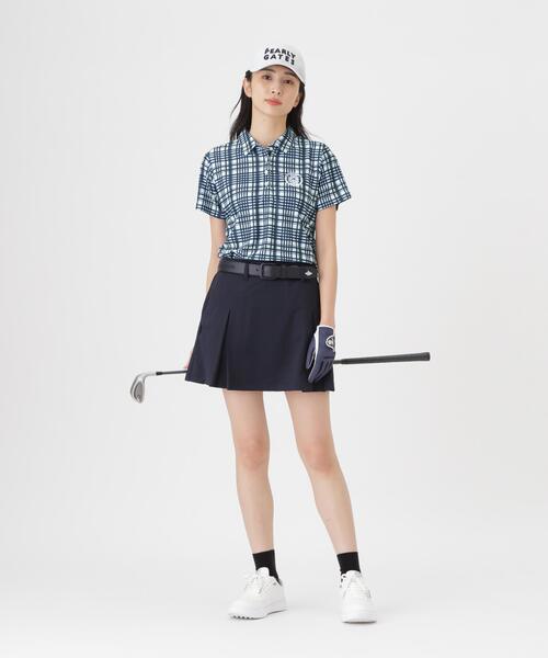PEARLY GATES(パーリーゲイツ)の「メッシュジャガード半袖ポロシャツ <チェック柄> (WOMENS)(ポロシャツ・レディース・ホワイト系その他・MEDIUM/SMALL/LARGE)」の7枚目の写真