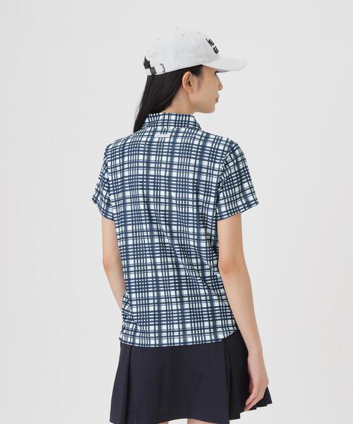 PEARLY GATES(パーリーゲイツ)の「メッシュジャガード半袖ポロシャツ <チェック柄> (WOMENS)(ポロシャツ・レディース・ホワイト系その他・MEDIUM/SMALL/LARGE)」の9枚目の写真