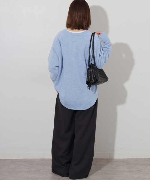 JOURNAL STANDARD relume(ジャーナルスタンダード レリューム)の「《追加4 / 新色》ウールミックス2WAYビッグプルオーバー(ニット/セーター・レディース・チャコールグレー/グレー系その他/ピンク/サックスブルー/レッド/ブラウン・FREE)」の8枚目の写真
