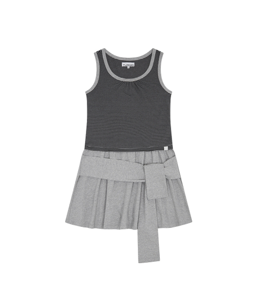TUOMIO（トゥオミオ）の「STRIPE TIE DRESS [HEATHER GREY]（ワンピース・レディース・その他・F）」の2枚目の写真