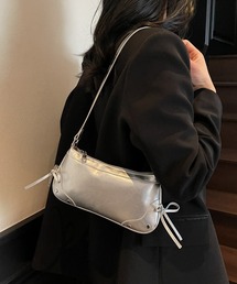 urbanfemine./サイドリボン コンパクトハンドバッグ ミニショルダーバッグ  U7661