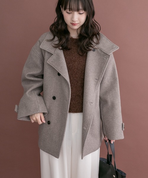ITEMS URBANRESEARCH(アイテムズ アーバンリサーチ)の「スタンドカラージャケット(その他アウター・レディース・ライトグレー/チャコールグレー/ベージュ・FREE)」の3枚目の写真