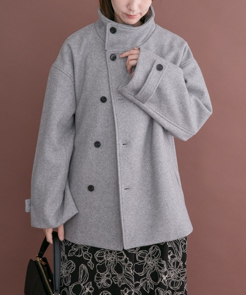 ITEMS URBANRESEARCH(アイテムズ アーバンリサーチ)の「スタンドカラージャケット(その他アウター・レディース・ライトグレー/チャコールグレー/ベージュ・FREE)」の11枚目の写真