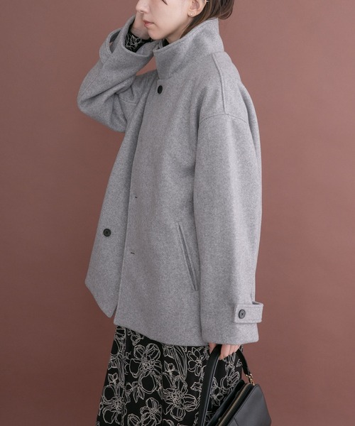 ITEMS URBANRESEARCH(アイテムズ アーバンリサーチ)の「スタンドカラージャケット(その他アウター・レディース・ライトグレー/チャコールグレー/ベージュ・FREE)」の12枚目の写真