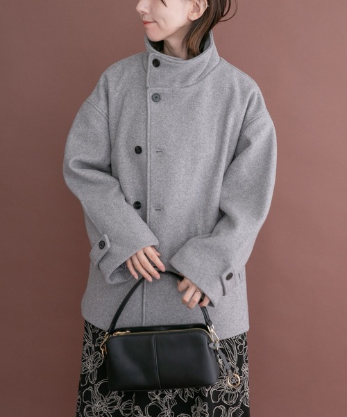 ITEMS URBANRESEARCH(アイテムズ アーバンリサーチ)の「スタンドカラージャケット(その他アウター・レディース・ライトグレー/チャコールグレー/ベージュ・FREE)」の14枚目の写真