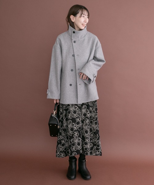 ITEMS URBANRESEARCH(アイテムズ アーバンリサーチ)の「スタンドカラージャケット(その他アウター・レディース・ライトグレー/チャコールグレー/ベージュ・FREE)」の15枚目の写真