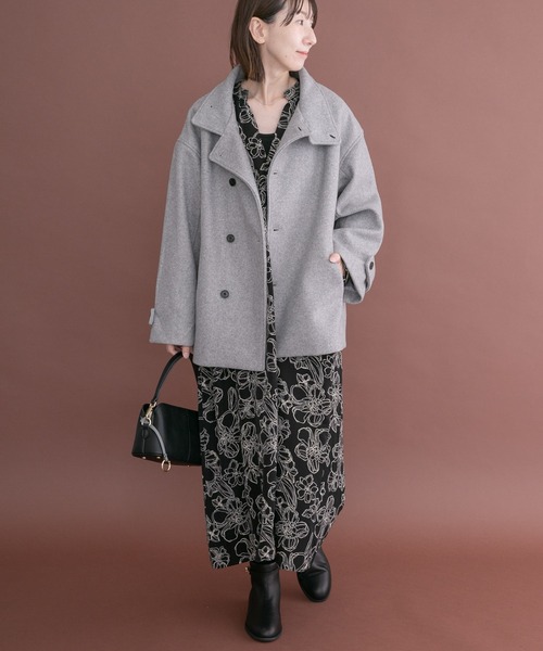 ITEMS URBANRESEARCH(アイテムズ アーバンリサーチ)の「スタンドカラージャケット(その他アウター・レディース・ライトグレー/チャコールグレー/ベージュ・FREE)」の17枚目の写真