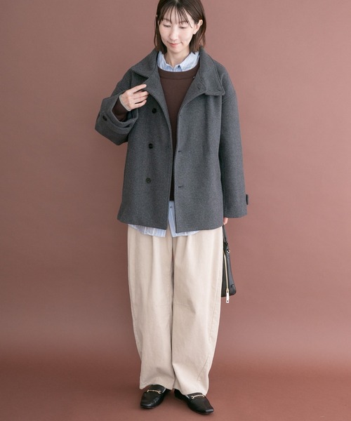 ITEMS URBANRESEARCH(アイテムズ アーバンリサーチ)の「スタンドカラージャケット(その他アウター・レディース・ライトグレー/チャコールグレー/ベージュ・FREE)」の22枚目の写真
