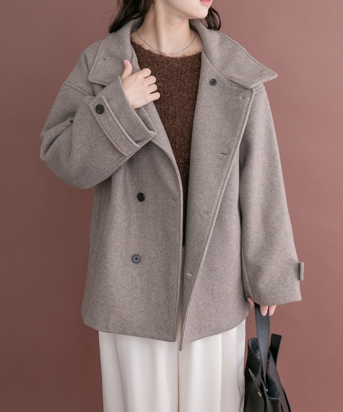 ITEMS URBANRESEARCH(アイテムズ アーバンリサーチ)の「スタンドカラージャケット(その他アウター・レディース・ライトグレー/チャコールグレー/ベージュ・FREE)」の4枚目の写真