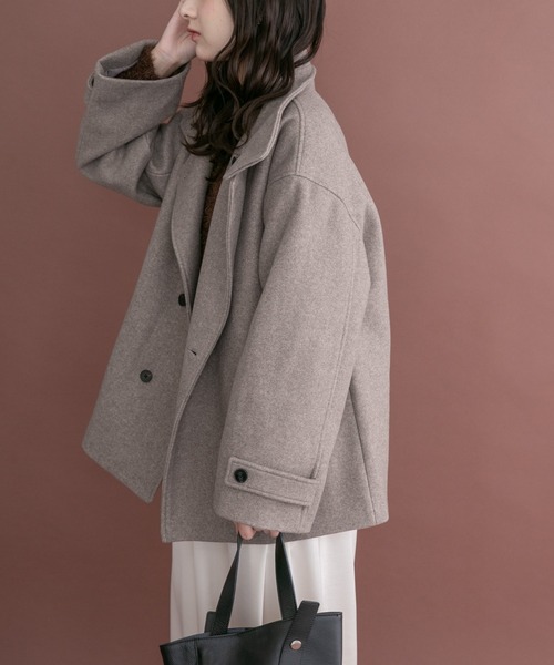 ITEMS URBANRESEARCH(アイテムズ アーバンリサーチ)の「スタンドカラージャケット(その他アウター・レディース・ライトグレー/チャコールグレー/ベージュ・FREE)」の7枚目の写真