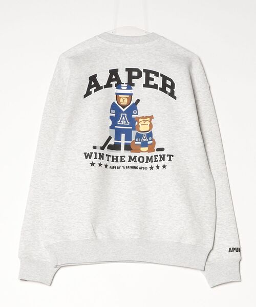 AAPE BY A BATHING APE（エーエイプバイアベイシングエイプ）の「AAPER "Ice hockey" CREW NECK SWEAT（スウェット・メンズ・オフホワイト・SMALL/MEDIUM/LARGE/X-LARGE）」の6枚目の写真