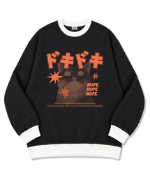 ノップノップノップ オーバーサイズ 特厚ダブルフェイス リンガー スウェット Tシャツ 2カラー