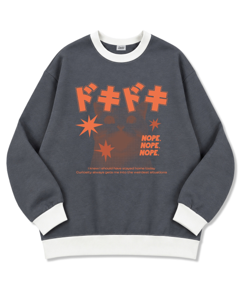 TI.GLAKE(ティーグレイク)の「ノップノップノップ オーバーサイズ 特厚ダブルフェイス リンガー スウェット Tシャツ 2カラー(スウェット・レディース・チャコール/ブラック・MEDIUM/LARGE/X-LARGE/XX-LARGE)」の3枚目の写真