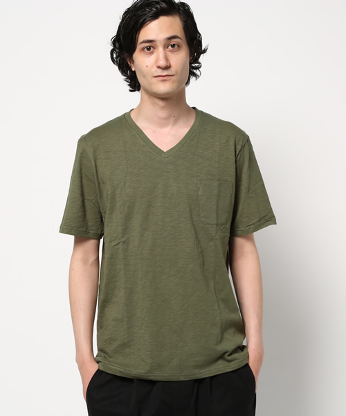 WEGO（ウィゴー）の「WEGO/スラブVネックポケットTシャツ（Tシャツ/カットソー・メンズ・ホワイト/ネイビー/オレンジ/カーキ・SMALL/LARGE/MEDIUM）」の11枚目の写真