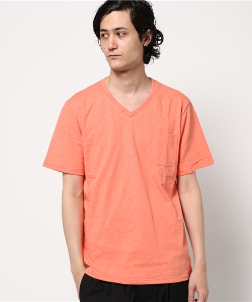 WEGO（ウィゴー）の「WEGO/スラブVネックポケットTシャツ（Tシャツ/カットソー・メンズ・ホワイト/ネイビー/オレンジ/カーキ・SMALL/LARGE/MEDIUM）」の13枚目の写真