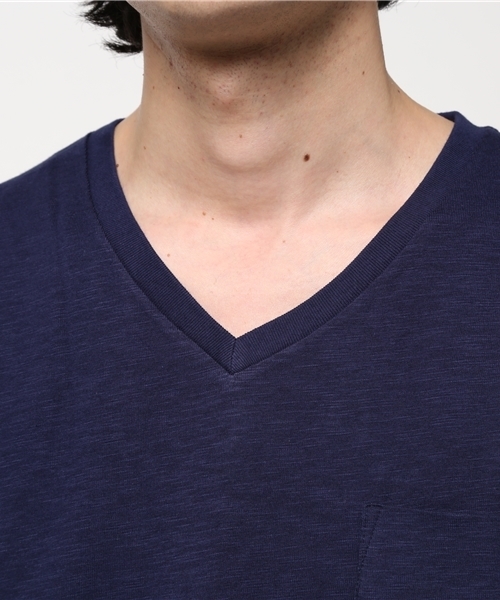 WEGO（ウィゴー）の「WEGO/スラブVネックポケットTシャツ（Tシャツ/カットソー・メンズ・ホワイト/ネイビー/オレンジ/カーキ・SMALL/LARGE/MEDIUM）」の7枚目の写真