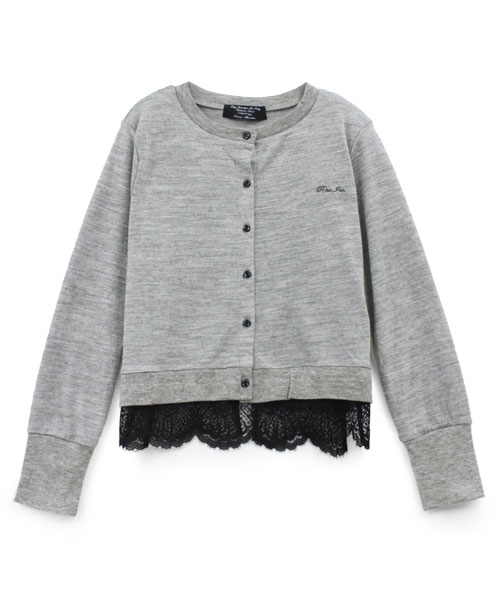 RNA（アールエヌエー）の「M0588 レースコンビカーディガン（カーディガン/ボレロ・レディース・ネイビー/杢グレー/グレイッシュブルー・MEDIUM）」の5枚目の写真