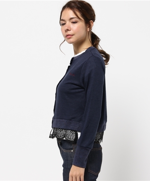 RNA（アールエヌエー）の「M0588 レースコンビカーディガン（カーディガン/ボレロ・レディース・ネイビー/杢グレー/グレイッシュブルー・MEDIUM）」の8枚目の写真