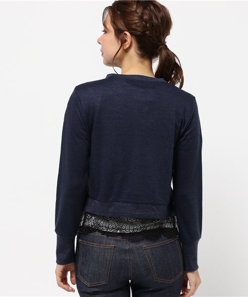 RNA（アールエヌエー）の「M0588 レースコンビカーディガン（カーディガン/ボレロ・レディース・ネイビー/杢グレー/グレイッシュブルー・MEDIUM）」の9枚目の写真