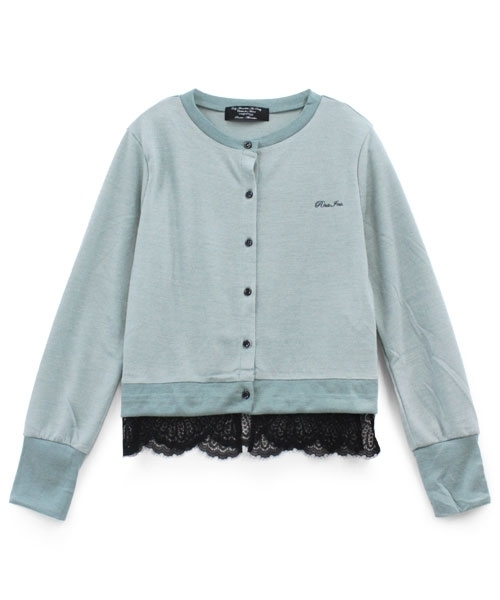 RNA（アールエヌエー）の「M0588 レースコンビカーディガン（カーディガン/ボレロ・レディース・ネイビー/杢グレー/グレイッシュブルー・MEDIUM）」の3枚目の写真