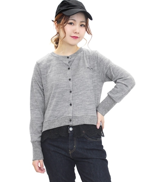 RNA（アールエヌエー）の「M0588 レースコンビカーディガン（カーディガン/ボレロ・レディース・ネイビー/杢グレー/グレイッシュブルー・MEDIUM）」の14枚目の写真