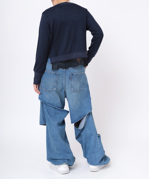 RNA（アールエヌエー）の「M0588 レースコンビカーディガン（カーディガン/ボレロ・レディース・ネイビー/杢グレー/グレイッシュブルー・MEDIUM）」の17枚目の写真