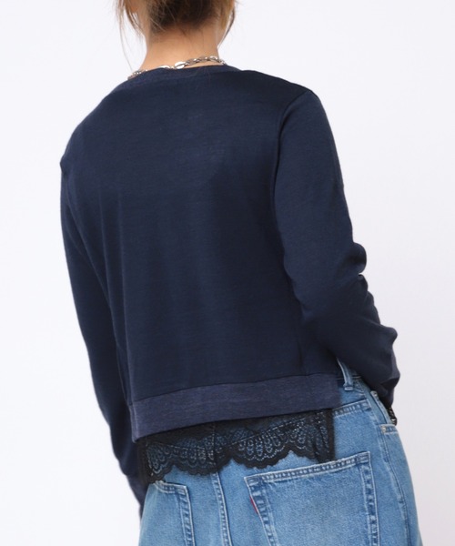 RNA（アールエヌエー）の「M0588 レースコンビカーディガン（カーディガン/ボレロ・レディース・ネイビー/杢グレー/グレイッシュブルー・MEDIUM）」の20枚目の写真