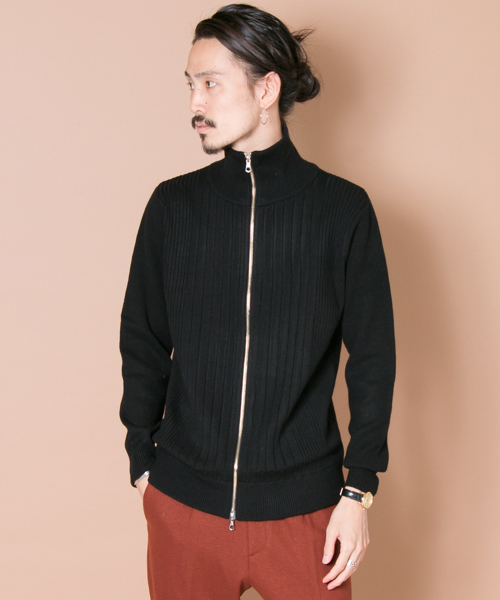 URBAN RESEARCH(アーバンリサーチ)の「UR ZIP ニットブルゾン(ニット/セーター・メンズ・ブラウン系その他/ブラック・LARGE/MEDIUM)」の2枚目の写真