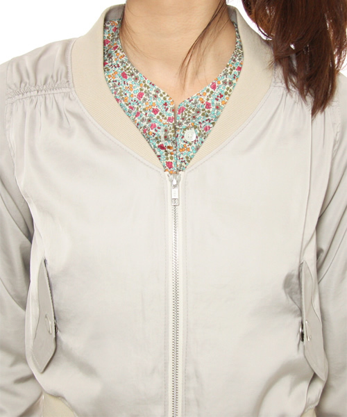 green label relaxing(グリーンレーベルリラクシング)の「GC STN リブブルゾン(ブルゾン・レディース・オリーブ/ライトグレー・38/40)」の5枚目の写真