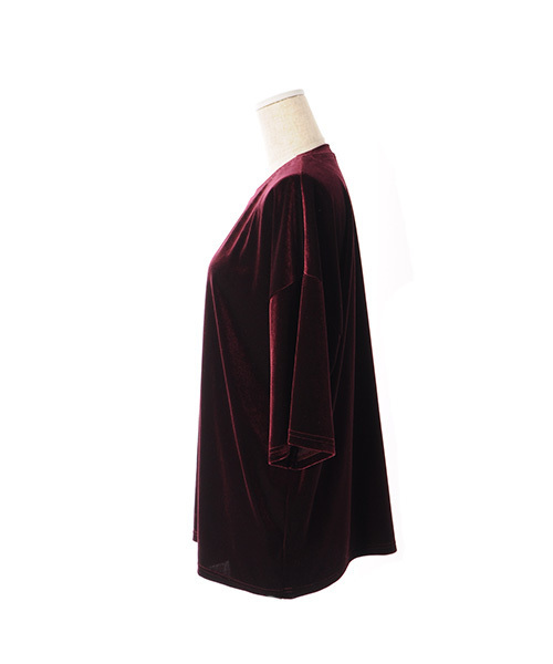 Luz Llena (NEY)（ラズレナニー）の「オーバーサイズ・ベロアトップス/Tシャツ（Tシャツ/カットソー・レディース・ネイビー/チャコールグレー/ボルドー・MEDIUM）」の8枚目の写真