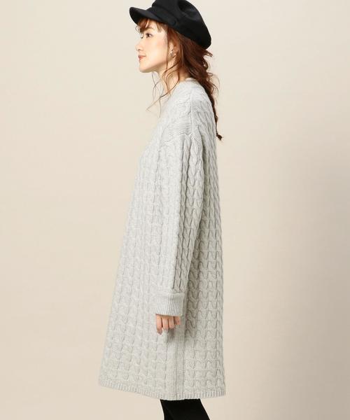 BEAUTY&YOUTH UNITED ARROWS（ビューティーアンドユースユナイテッドアローズ）の「BY ウールカシミヤ ケーブル ニットワンピース◆（ワンピース・レディース・ライトグレー/オレンジ系その他/ネイビー・FREE）」の11枚目の写真