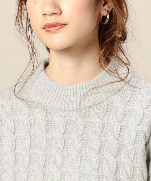 BEAUTY&YOUTH UNITED ARROWS（ビューティーアンドユースユナイテッドアローズ）の「BY ウールカシミヤ ケーブル ニットワンピース◆（ワンピース・レディース・ライトグレー/オレンジ系その他/ネイビー・FREE）」の12枚目の写真