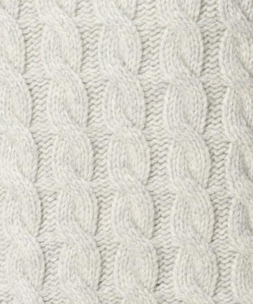 BEAUTY&YOUTH UNITED ARROWS（ビューティーアンドユースユナイテッドアローズ）の「BY ウールカシミヤ ケーブル ニットワンピース◆（ワンピース・レディース・ライトグレー/オレンジ系その他/ネイビー・FREE）」の4枚目の写真