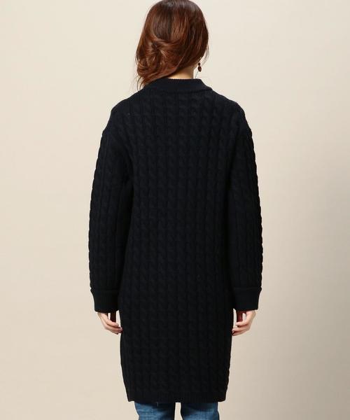 BEAUTY&YOUTH UNITED ARROWS（ビューティーアンドユースユナイテッドアローズ）の「BY ウールカシミヤ ケーブル ニットワンピース◆（ワンピース・レディース・ライトグレー/オレンジ系その他/ネイビー・FREE）」の7枚目の写真