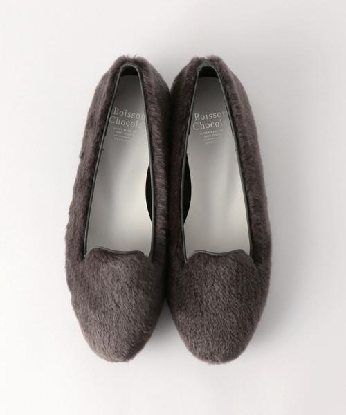Boisson Chocolat（ボワソンショコラ）の「BBC　FFﾌﾟﾚｰﾝｵﾍﾟﾗﾌﾗｯﾄ○（その他シューズ・レディース・オフホワイト/ダークグレー・23cm/25cm/24cm/23.5cm/22cm/22.5cm/24.5cm）」の2枚目の写真