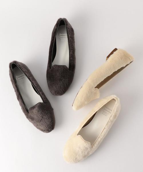 Boisson Chocolat（ボワソンショコラ）の「BBC　FFﾌﾟﾚｰﾝｵﾍﾟﾗﾌﾗｯﾄ○（その他シューズ・レディース・オフホワイト/ダークグレー・23cm/25cm/24cm/23.5cm/22cm/22.5cm/24.5cm）」の5枚目の写真