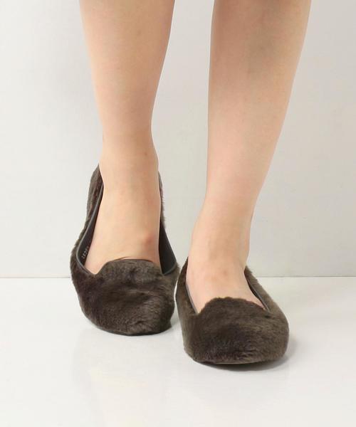 Boisson Chocolat（ボワソンショコラ）の「BBC　FFﾌﾟﾚｰﾝｵﾍﾟﾗﾌﾗｯﾄ○（その他シューズ・レディース・オフホワイト/ダークグレー・23cm/25cm/24cm/23.5cm/22cm/22.5cm/24.5cm）」の6枚目の写真