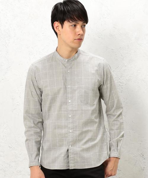 green label relaxing(グリーンレーベルリラクシング)の「KC W/P LOOSE バンドカラー シャツ ◆(シャツ/ブラウス・メンズ・ネイビー/グレー/ホワイト・SMALL/LARGE/MEDIUM)」の3枚目の写真