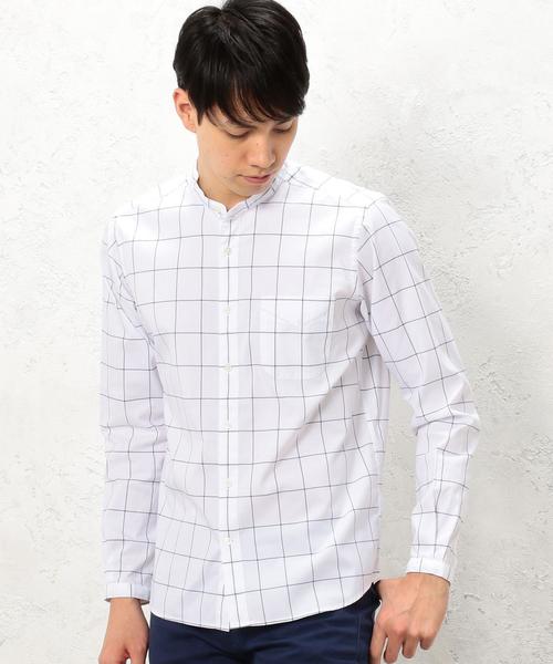 green label relaxing(グリーンレーベルリラクシング)の「KC W/P LOOSE バンドカラー シャツ ◆(シャツ/ブラウス・メンズ・ネイビー/グレー/ホワイト・SMALL/LARGE/MEDIUM)」の2枚目の写真